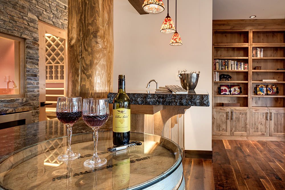 Bar with wine room access.